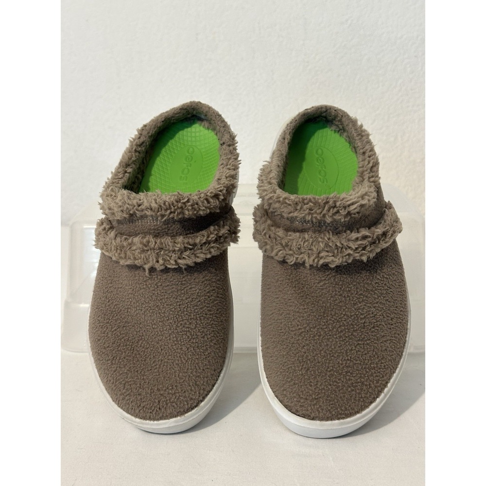 OOFOS Oocoozie‎ Brown Sherpa Recovery Mule Shoes Slippers Womens Size 8 - Picture 7 of 9
